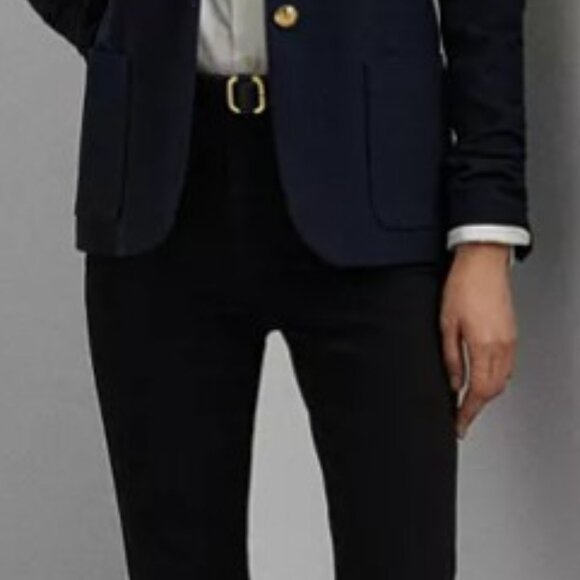 NWOT Lauren Ralph Lauren Petite Bullion Jacquard Blazer, Pettie Small (PS) Navy - Picture 5 of 7